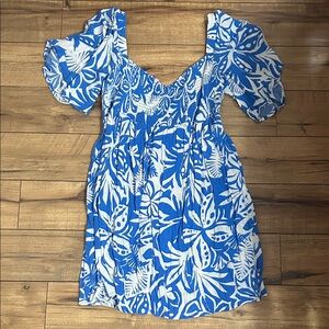 Roxy Blue and White Floral Dress